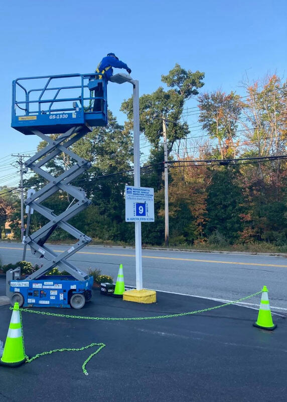 Scissor Lift Pole Work